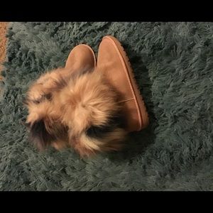 Pink faux fur booties size 10